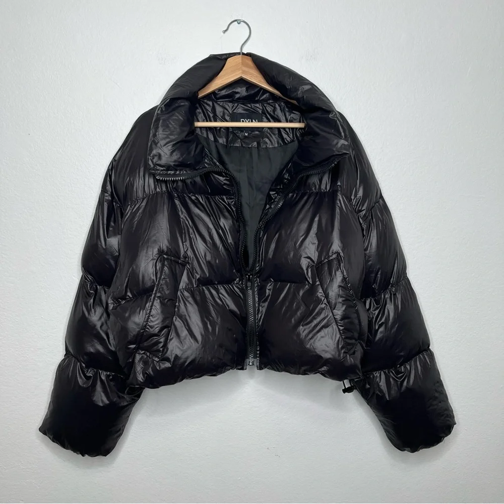 By Dyln Morris Puffer Jacket Cropped Slouchy Baggy Relaxed Fit in Black Medium - Picture 6 of 12